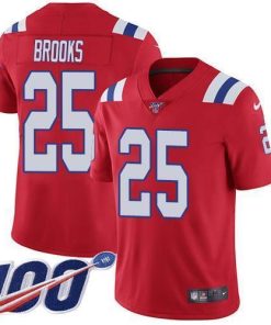 Nike New England Patriots #25 Terrence Brooks Red Alternate Men's Stitched NFL 100th Season Vapor Limited Jersey Men's
