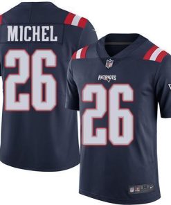 Nike New England Patriots #26 Sony Michel Navy Blue Men's Stitched NFL Limited Rush Jersey Men's