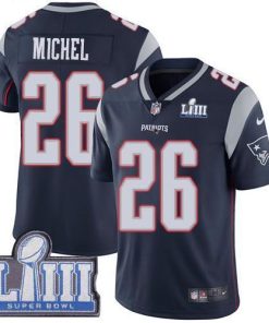 Nike New England Patriots #26 Sony Michel Navy Blue Team Color Super Bowl LIII Bound Men's Stitched NFL Vapor Untouchable Limited Jersey Men's