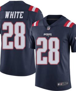 Nike New England Patriots #28 James White Navy Blue Men's Stitched NFL Limited Rush Jersey Men's
