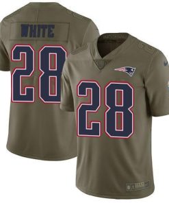 Nike New England Patriots #28 James White Olive Men's Stitched NFL Limited 2017 Salute To Service Jersey Men's