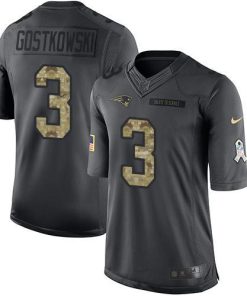 Nike New England Patriots #3 Stephen Gostkowski Black Men's Stitched NFL Limited 2016 Salute To Service Jersey Men's