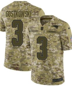 Nike New England Patriots #3 Stephen Gostkowski Camo Men's Stitched NFL Limited 2018 Salute To Service Jersey Men's