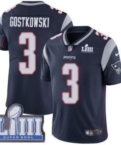 Nike New England Patriots #3 Stephen Gostkowski Navy Blue Team Color Super Bowl LIII Bound Men's Stitched NFL Vapor Untouchable Limited Jersey Men's