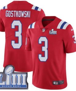 Nike New England Patriots #3 Stephen Gostkowski Red Alternate Super Bowl LIII Bound Men's Stitched NFL Vapor Untouchable Limited Jersey Men's