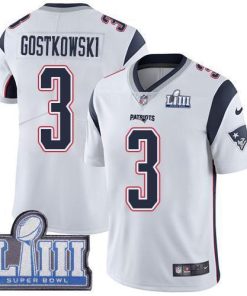 Nike New England Patriots #3 Stephen Gostkowski White Super Bowl LIII Bound Men's Stitched NFL Vapor Untouchable Limited Jersey Men's