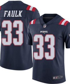 Nike New England Patriots #33 Kevin Faulk Navy Blue Men's Stitched NFL Limited Rush Jersey Men's