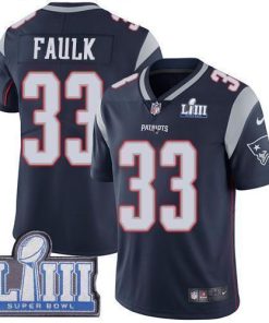 Nike New England Patriots #33 Kevin Faulk Navy Blue Team Color Super Bowl LIII Bound Men's Stitched NFL Vapor Untouchable Limited Jersey Men's