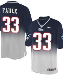 Nike New England Patriots #33 Kevin Faulk Navy Blue/Grey Men's Stitched NFL Elite Fadeaway Fashion Jersey Men's