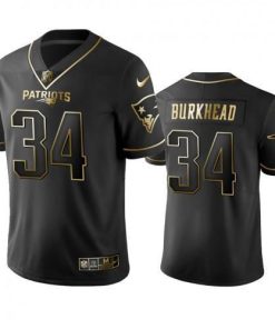 Nike New England Patriots #34 Rex Burkhead Black Golden Limited Edition Stitched NFL Jersey Men's