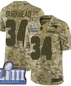 Nike New England Patriots #34 Rex Burkhead Camo Super Bowl LIII Bound Men's Stitched NFL Limited 2018 Salute To Service Jersey Men's