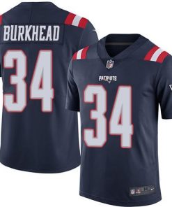 Nike New England Patriots #34 Rex Burkhead Navy Blue Men's Stitched NFL Limited Rush Jersey Men's