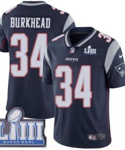 Nike New England Patriots #34 Rex Burkhead Navy Blue Team Color Super Bowl LIII Bound Men's Stitched NFL Vapor Untouchable Limited Jersey Men's