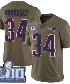 Nike New England Patriots #34 Rex Burkhead Olive Super Bowl LIII Bound Men's Stitched NFL Limited 2017 Salute To Service Jersey Men's