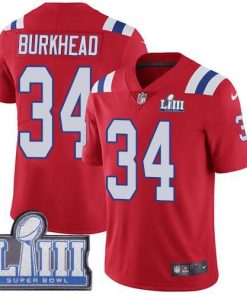 Nike New England Patriots #34 Rex Burkhead Red Alternate Super Bowl LIII Bound Men's Stitched NFL Vapor Untouchable Limited Jersey Men's