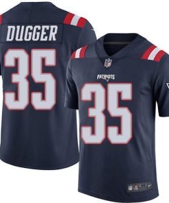 Nike New England Patriots #35 Kyle Dugger Navy Blue Men's Stitched NFL Limited Rush Jersey Men's