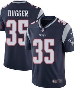 Nike New England Patriots #35 Kyle Dugger Navy Blue Team Color Men's Stitched NFL Vapor Untouchable Limited Jersey Men's