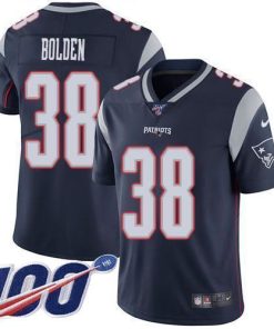 Nike New England Patriots #38 Brandon Bolden Navy Blue Team Color Men's Stitched NFL 100th Season Vapor Limited Jersey Men's