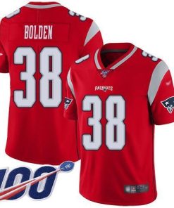 Nike New England Patriots #38 Brandon Bolden Red Men's Stitched NFL Limited Inverted Legend 100th Season Jersey Men's