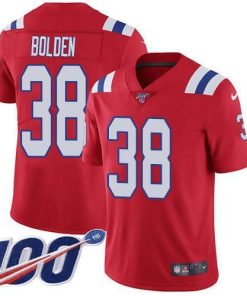 Nike New England Patriots #38 Brandon Bolden Red Alternate Men's Stitched NFL 100th Season Vapor Limited Jersey Men's