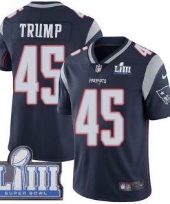 Nike New England Patriots #45 Donald Trump Navy Blue Team Color Super Bowl LIII Bound Men's Stitched NFL Vapor Untouchable Limited Jersey Men's