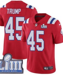 Nike New England Patriots #45 Donald Trump Red Alternate Super Bowl LIII Bound Men's Stitched NFL Vapor Untouchable Limited Jersey Men's