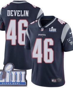 Nike New England Patriots #46 James Develin Navy Blue Team Color Super Bowl LIII Bound Men's Stitched NFL Vapor Untouchable Limited Jersey Men's
