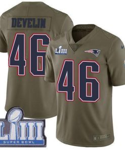 Nike New England Patriots #46 James Develin Olive Super Bowl LIII Bound Men's Stitched NFL Limited 2017 Salute To Service Jersey Men's
