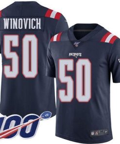 Nike New England Patriots #50 Chase Winovich Navy Blue Men's Stitched NFL Limited Rush 100th Season Jersey Men's
