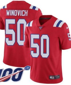 Nike New England Patriots #50 Chase Winovich Red Alternate Men's Stitched NFL 100th Season Vapor Limited Jersey Men's