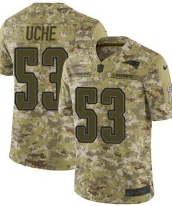 Nike New England Patriots #53 Josh Uche Camo Men's Stitched NFL Limited 2018 Salute To Service Jersey Men's