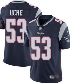 Nike New England Patriots #53 Josh Uche Navy Blue Team Color Men's Stitched NFL Vapor Untouchable Limited Jersey Men's
