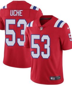 Nike New England Patriots #53 Josh Uche Red Alternate Men's Stitched NFL Vapor Untouchable Limited Jersey Men's