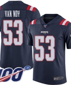Nike New England Patriots #53 Kyle Van Noy Navy Blue Men's Stitched NFL Limited Rush 100th Season Jersey Men's