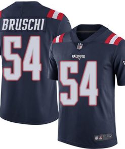 Nike New England Patriots #54 Tedy Bruschi Navy Blue Men's Stitched NFL Limited Rush Jersey Men's