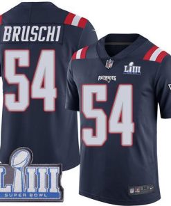 Nike New England Patriots #54 Tedy Bruschi Navy Blue Super Bowl LIII Bound Men's Stitched NFL Limited Rush Jersey Men's