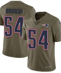Nike New England Patriots #54 Tedy Bruschi Olive Men's Stitched NFL Limited 2017 Salute To Service Jersey Men's