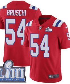 Nike New England Patriots #54 Tedy Bruschi Red Alternate Super Bowl LIII Bound Men's Stitched NFL Vapor Untouchable Limited Jersey Men's