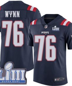Nike New England Patriots #76 Isaiah Wynn Navy Blue Super Bowl LIII Bound Men's Stitched NFL Limited Rush Jersey Men's