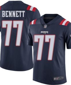 Nike New England Patriots #77 Michael Bennett Navy Blue Men's Stitched NFL Limited Rush Jersey Men's