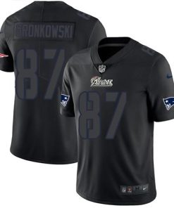 Nike New England Patriots #87 Rob Gronkowski Black Men's Stitched NFL Limited Rush Impact Jersey Men's