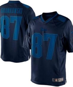 Nike New England Patriots #87 Rob Gronkowski Navy Blue Men's Stitched NFL Drenched Limited Jersey Men's