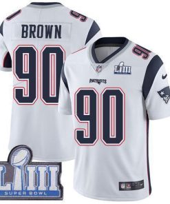Nike New England Patriots #90 Malcom Brown White Super Bowl LIII Bound Men's Stitched NFL Vapor Untouchable Limited Jersey Men's