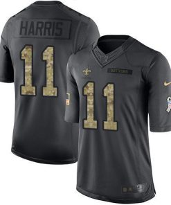 Nike New Orleans Saints #11 Deonte Harris Black Men's Stitched NFL Limited 2016 Salute to Service Jersey Men's