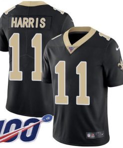 Nike New Orleans Saints #11 Deonte Harris Black Team Color Men's Stitched NFL 100th Season Vapor Untouchable Limited Jersey Men's