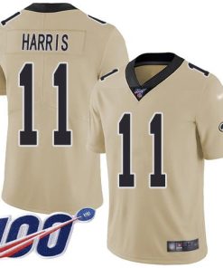 Nike New Orleans Saints #11 Deonte Harris Gold Men's Stitched NFL Limited Inverted Legend 100th Season Jersey Men's