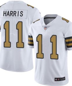 Nike New Orleans Saints #11 Deonte Harris White Men's Stitched NFL Limited Rush Jersey Men's