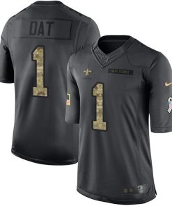 Nike New Orleans Saints #1 Who Dat Black Men's Stitched NFL Limited 2016 Salute To Service Jersey Men's