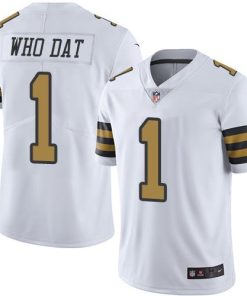 Nike New Orleans Saints #1 Who Dat White Men's Stitched NFL Limited Rush Jersey Men's