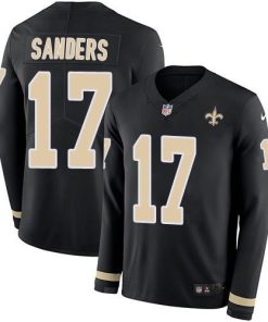 Nike New Orleans Saints #17 Emmanuel Sanders Black Team Color Men's Stitched NFL Limited Therma Long Sleeve Jersey Men's